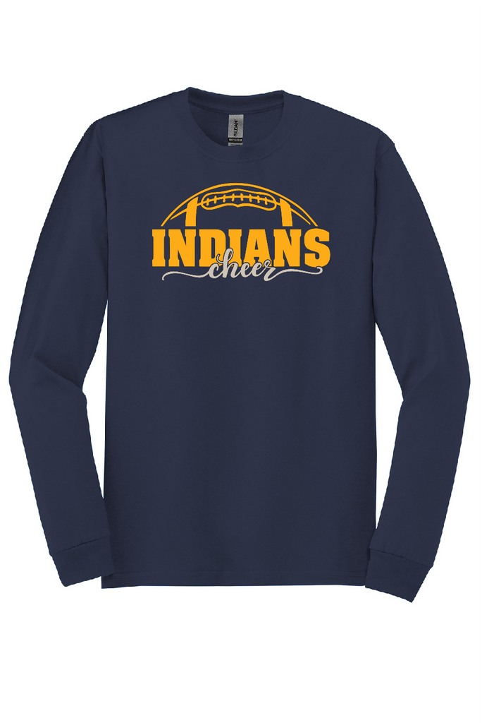 Indians Cheer Navy Long Sleeve TShirt