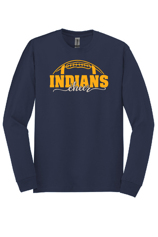 Indians Cheer Navy Long Sleeve TShirt